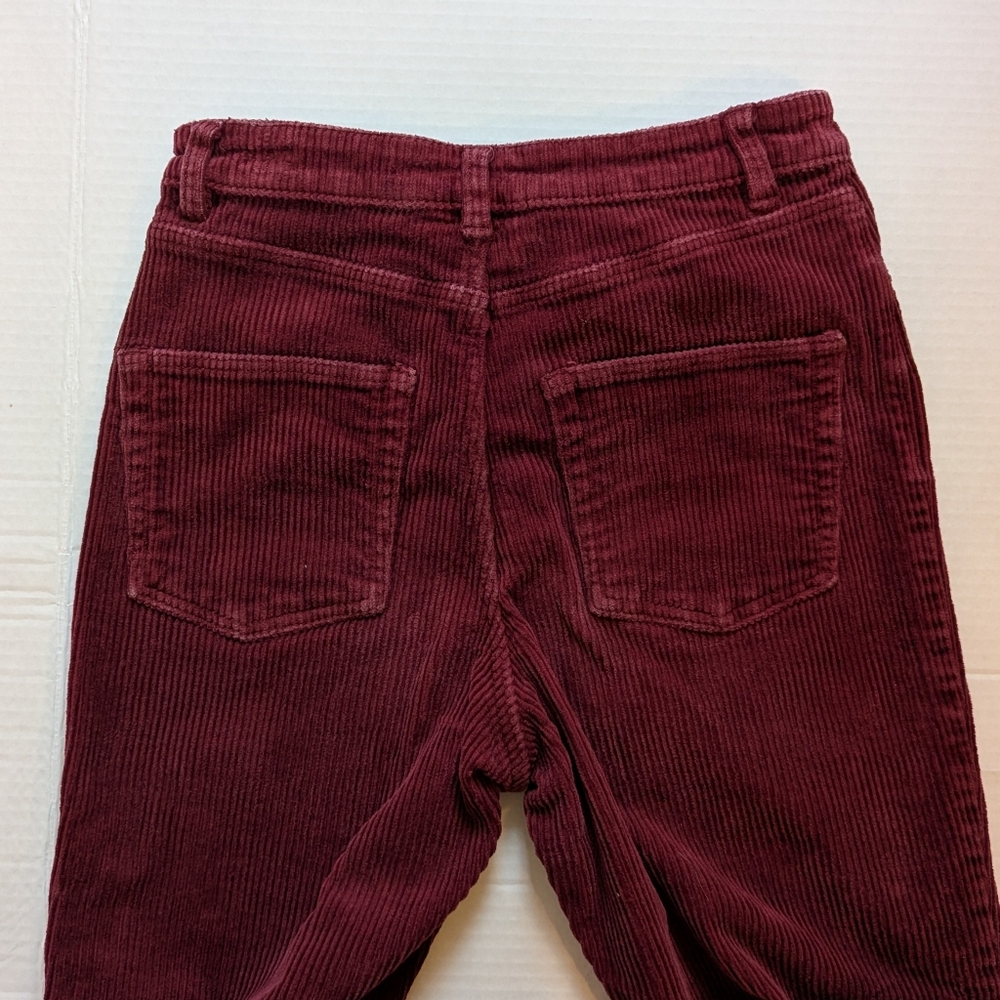 Monki Burgundy Corduroy Pants Us Size 2/Eu Size 34 View 5